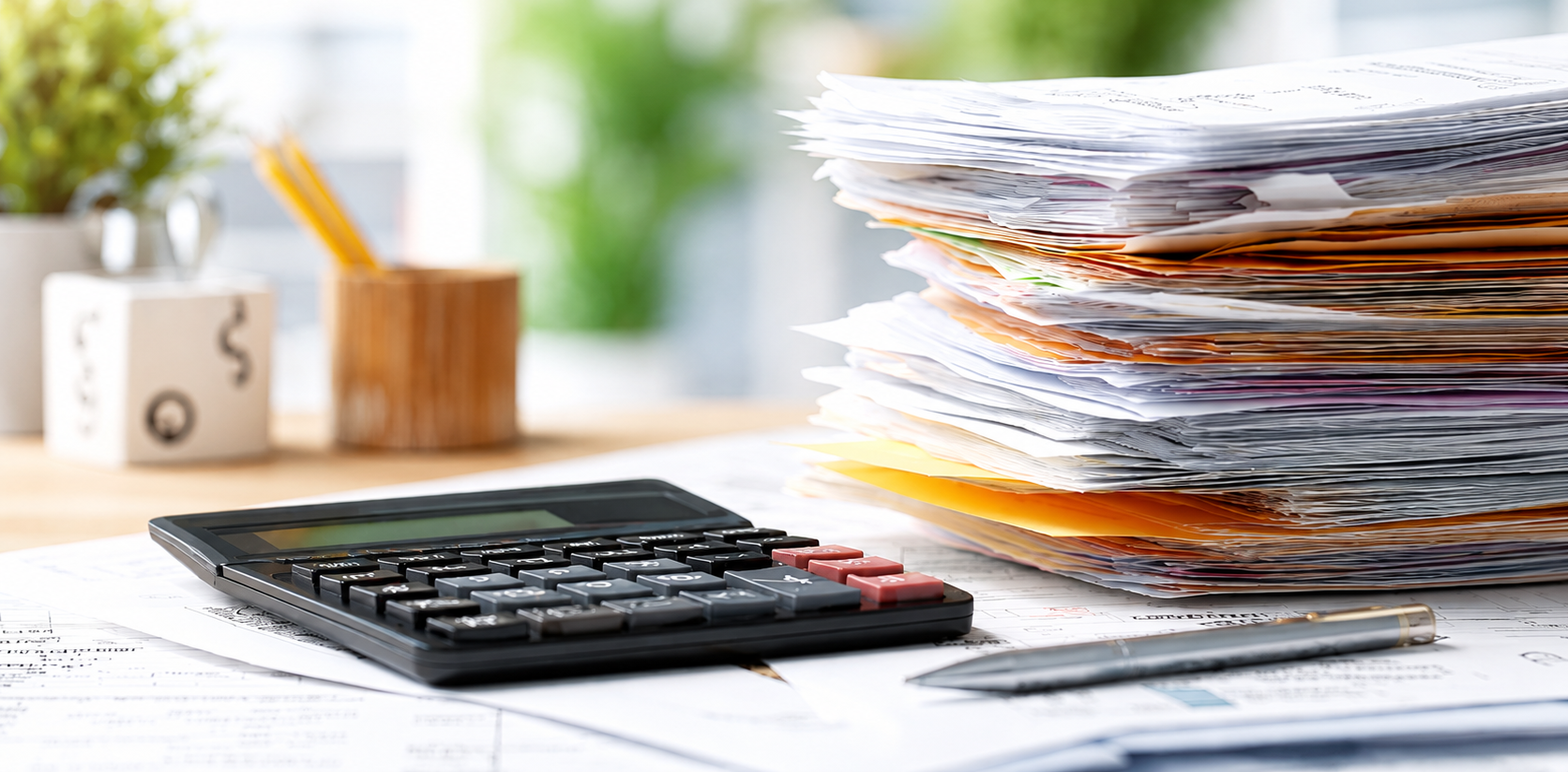 Invoices on desk-1