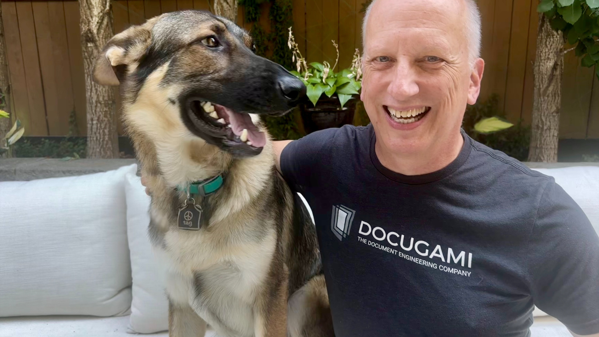Mark with Dog Docugami and Just Food for Dogs