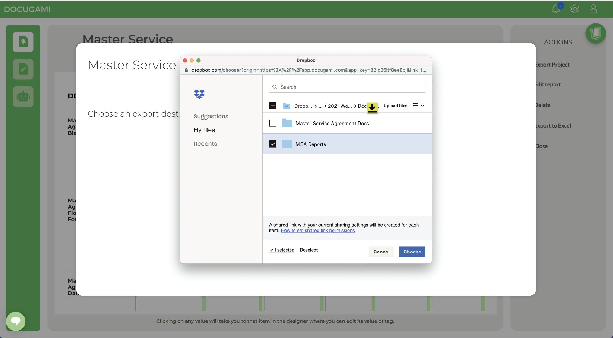 Dropbox Export
